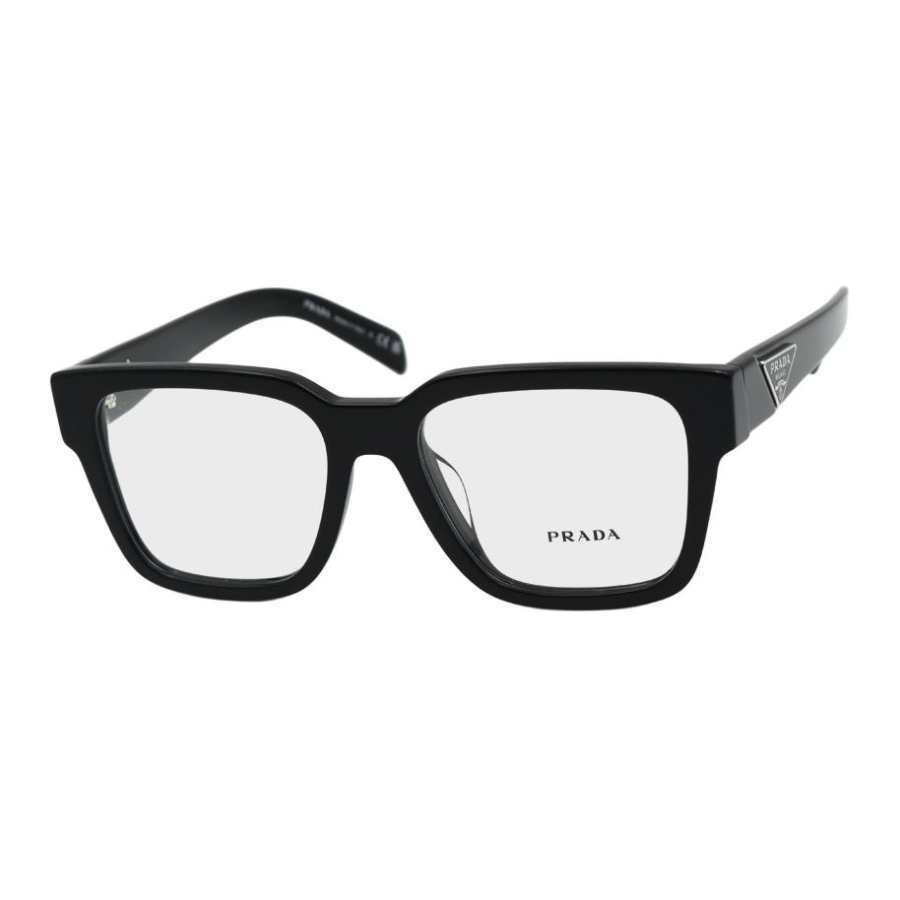 PRADA PRADA Triangle-logo Plaque Square-frame Glasses