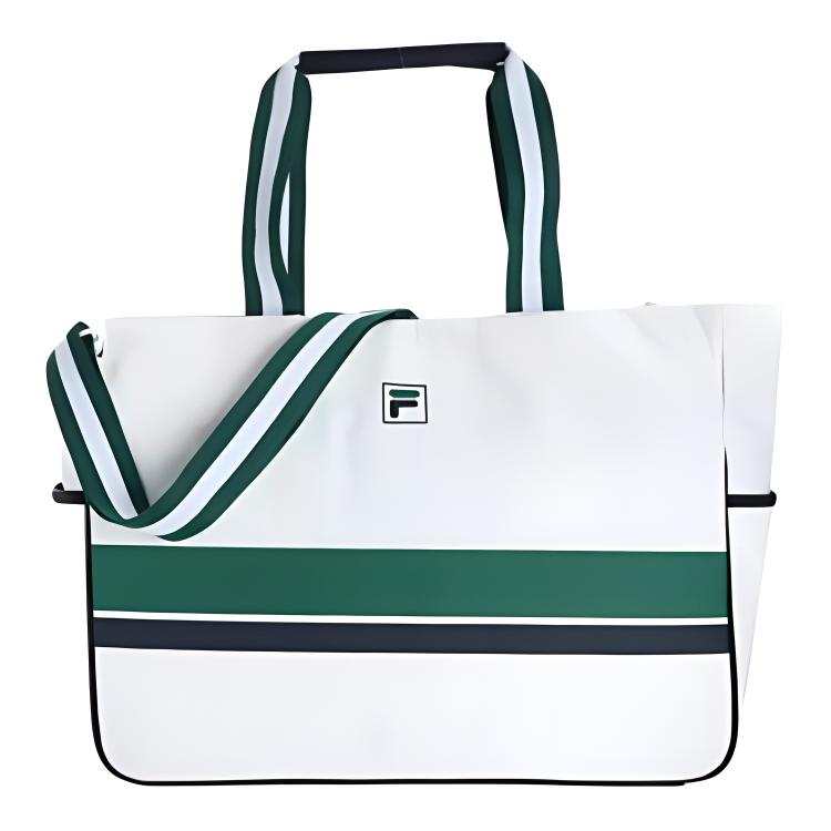 FILA Fabric, PU, Polyurethane, Synthetic Leather Sports Bag, Crossbody Handbag Regular Women's Jade White