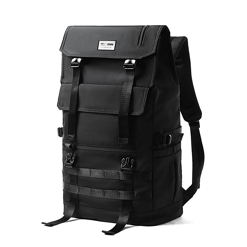 SEPTWOLVES Fabric Urban Techwear Mountaineering Abrasion Resistant Water Repellent Backpack QPL Unisex Black