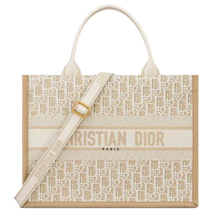 DIOR BookTote Cotton Tote Bag, Shoulder Bag, Handbag Medium Women's Natural