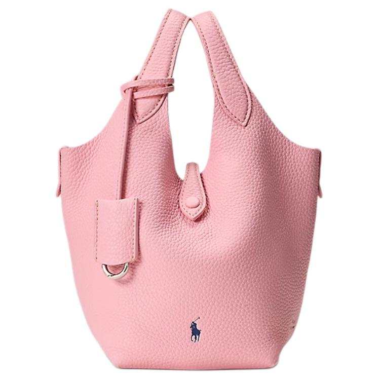 Polo Ralph Lauren Leather One Shoulder Handbag Small Women's Cotton Candy Pink