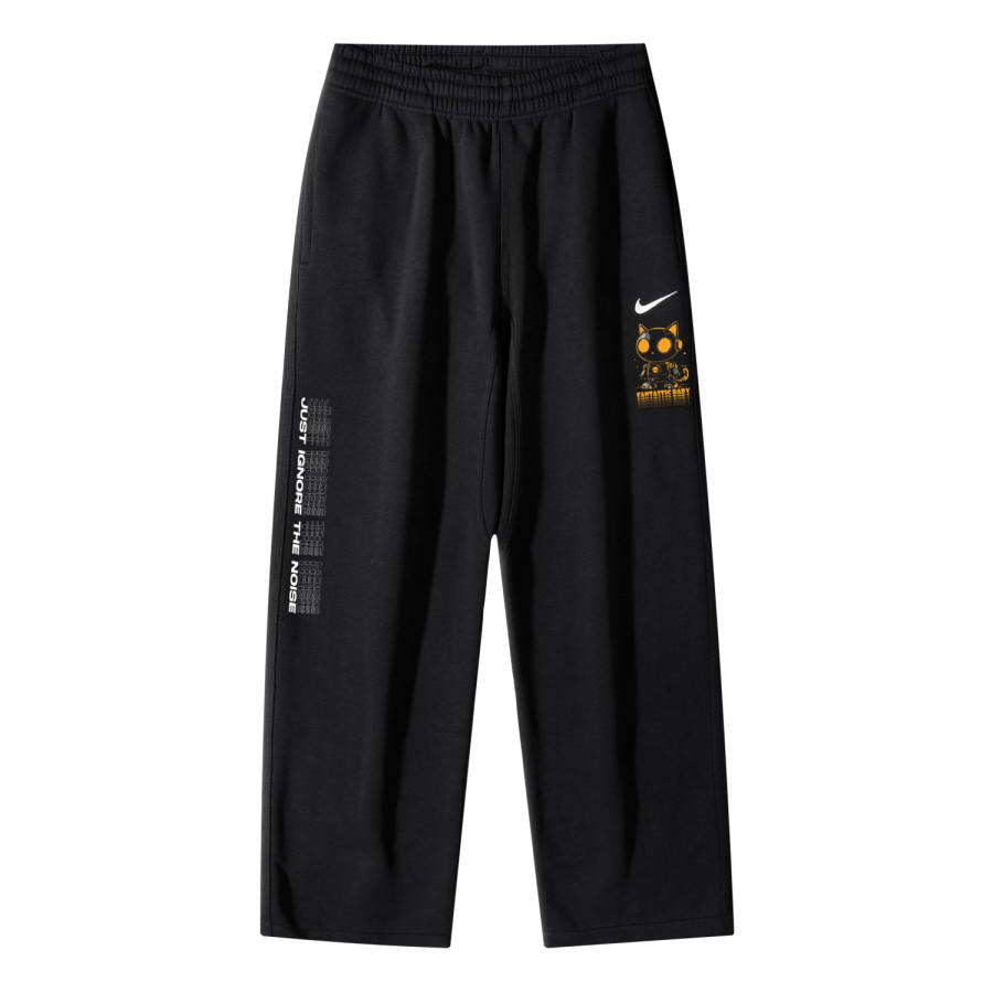 Nike Nike AS Nike Club OH Pant Swoosh NF Cyber Kitten Logo Breathable Fleece Lined Casual Knitted Sweatpants Unisex Black