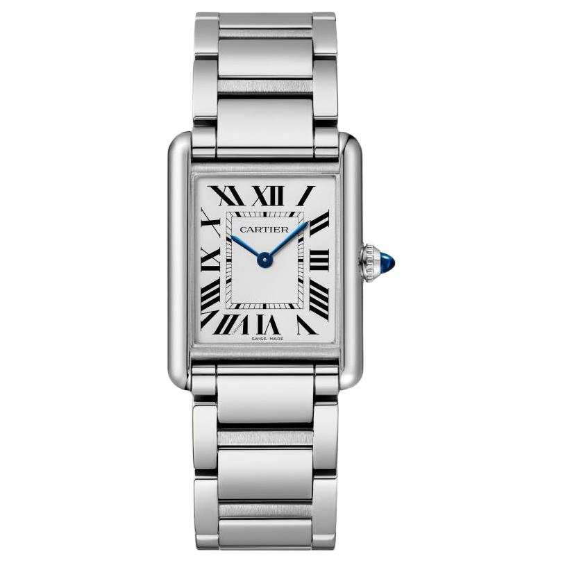 CARTIER Solar Quartz Movement Women's Watch 33.7*25.5mm White Dial Stainless Steel Case