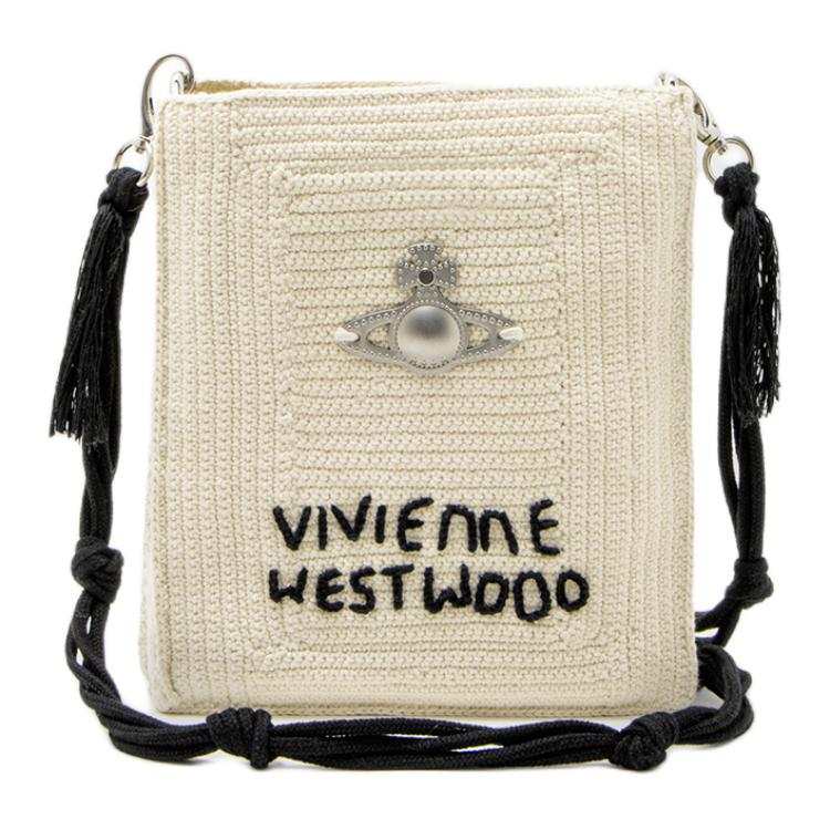 Vivienne Westwood Mabel Cotton Shoulder Bag Small Women's Cream