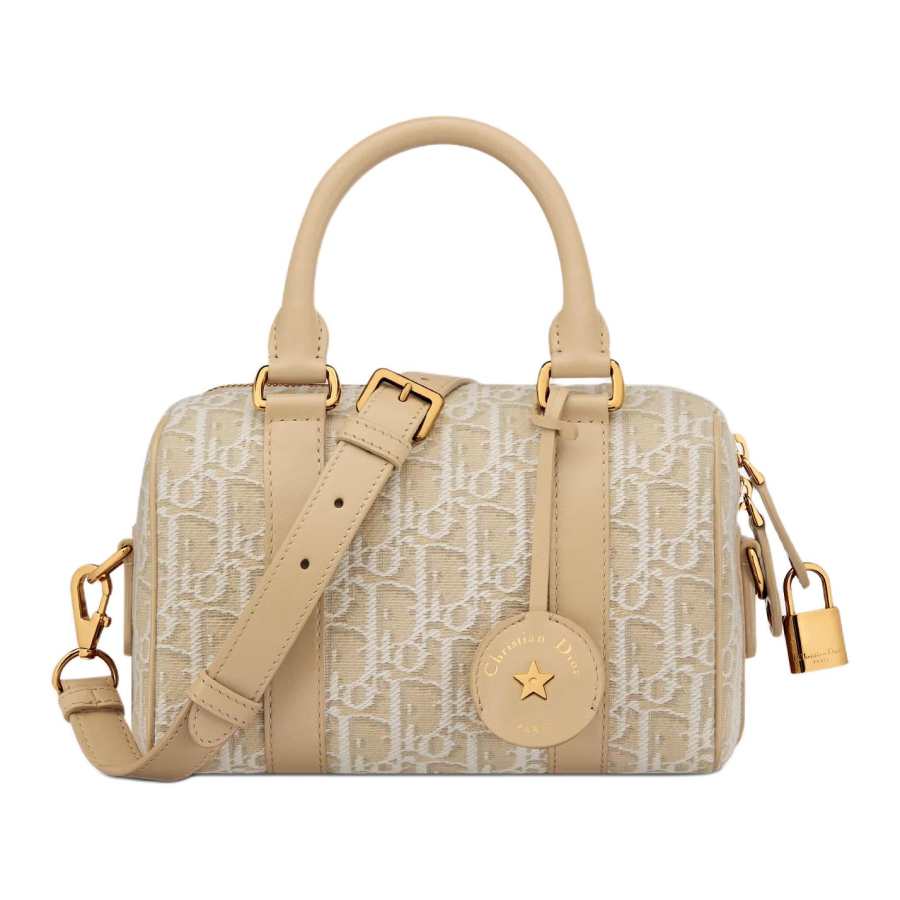 DIOR Groove Cotton Shoulder Bag, Crossbody Bag, Handbag Women's Natural