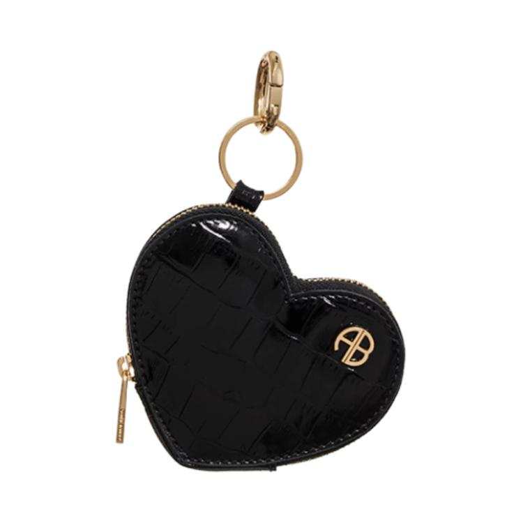 Anine Bing Cow Leather Coin Purse Small Women's Black