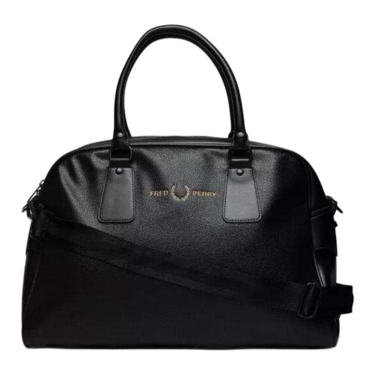 FRED PERRY Pu Shoulder Bag, Crossbody Bag, Handbag Unisex Black