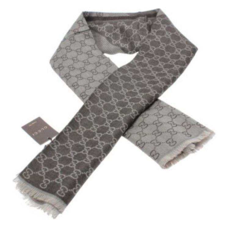 GUCCI GG Wool Knit Scarves Women's Brown