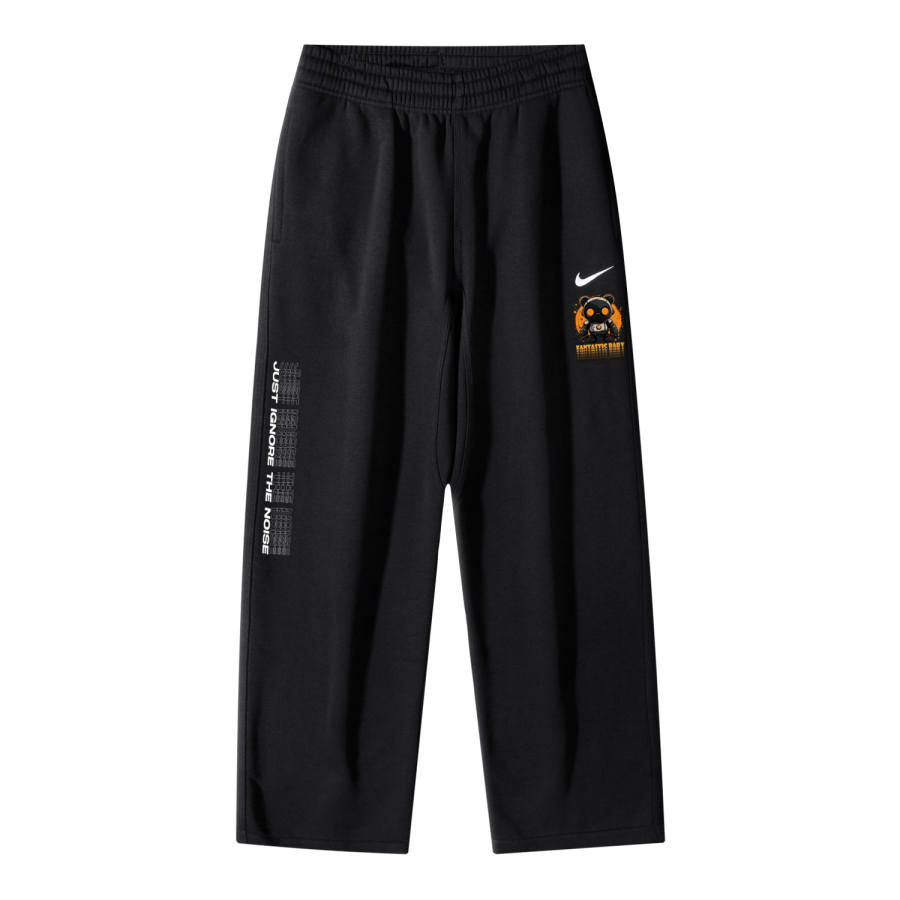 Nike Nike AS Nike Club OH Pant Swoosh NF Cyber Panda Logo Breathable Fleece Lined Casual Knitted Sweatpants Unisex Black