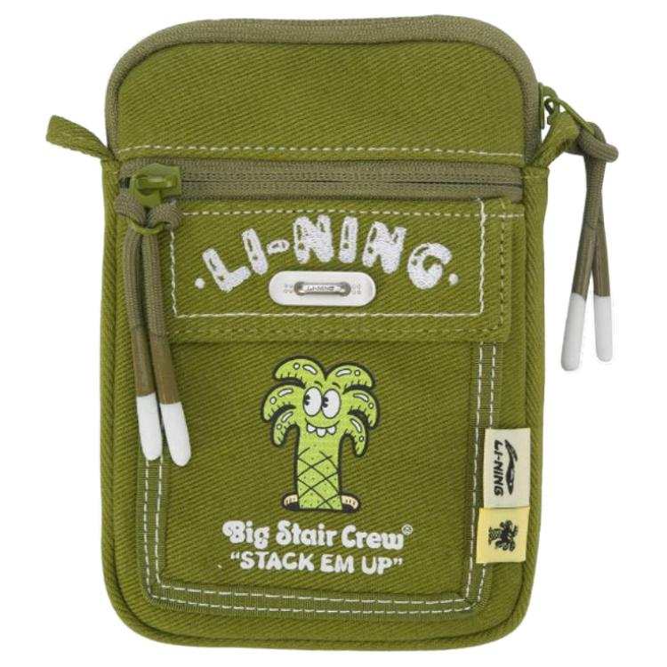 Li-Ning Li Ning Steven Harrington Collaboration Fabric Shoulder Bag, Crossbody Bag Unisex Moss Green