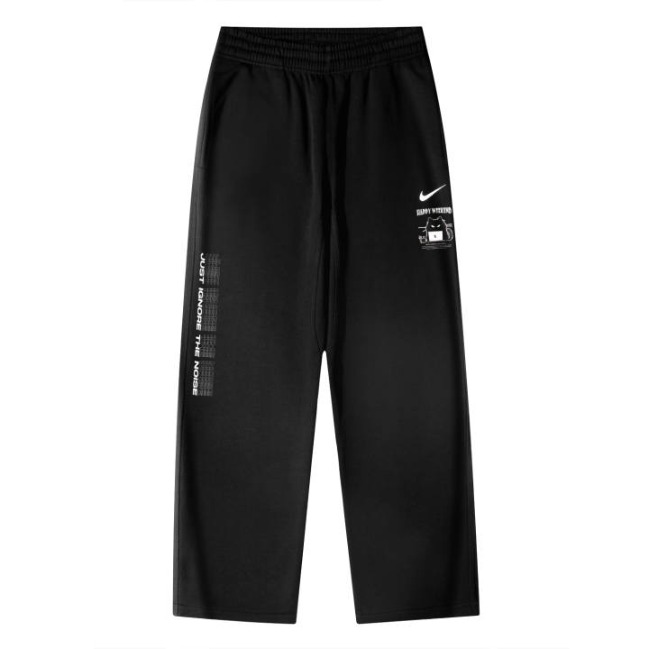 Nike Nike Overworked Cat Logo Breathable Fleece Lined Casual Knitted Sweatpants Unisex Black