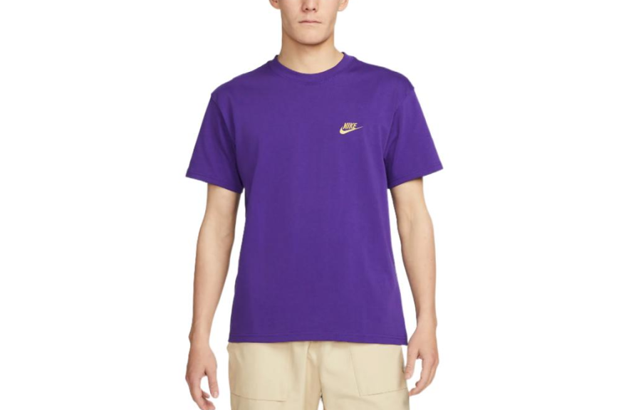 Nike Nike T Shirts Men's Purple Crew Neck Moderate Straight Fit