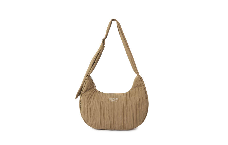 Reebok Fabric Shoulder Bag, Crossbody Bag, Crescent Bag Regular Women's Ecru/Black/Khaki