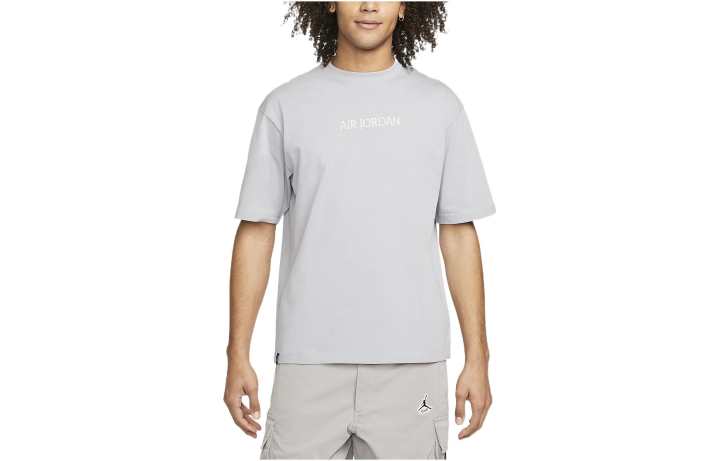 Jordan Jordan T Shirts Men's Gray Crew Neck Moderate Straight Fit