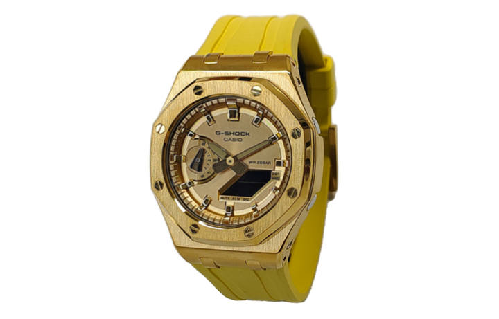 CASIO CASIO Unisex Liquid Crystal/Analog Dual Display Series 44mm Yellow Watch