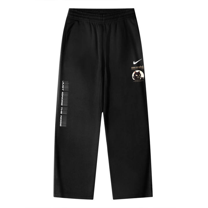 Nike Nike Fish Stroking Cat Logo Breathable Fleece Lined Casual Knitted Sweatpants Unisex Black