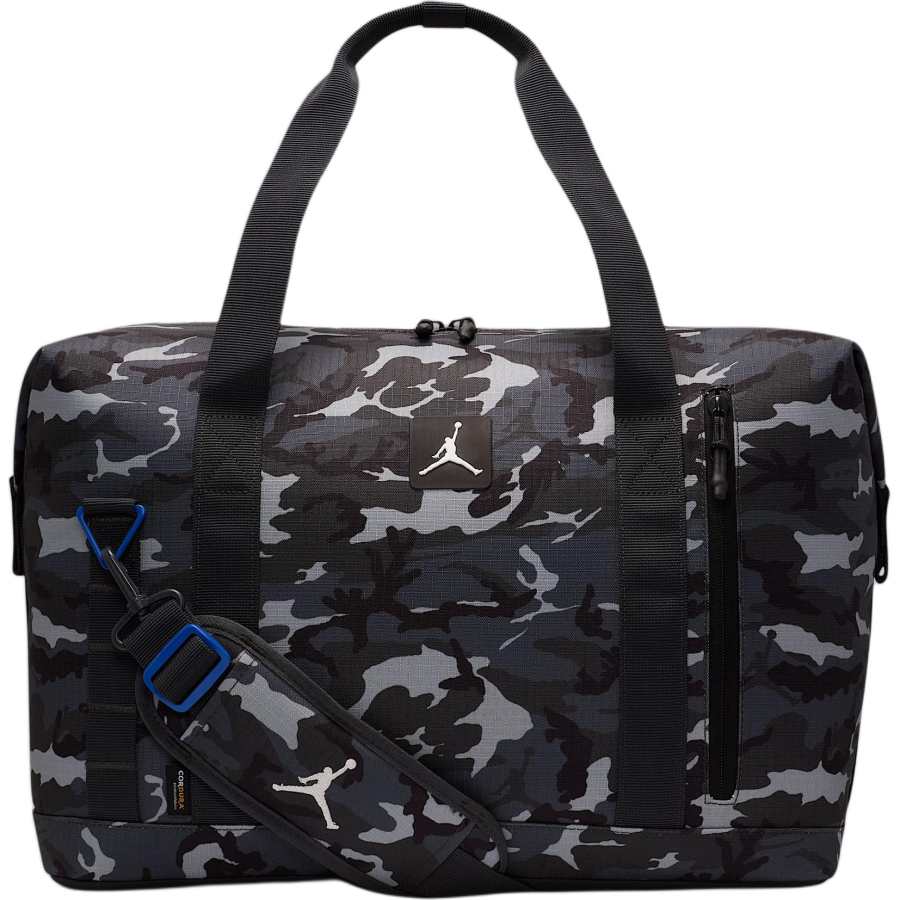 Jordan Jordan Polyester Portable Crossbody Bag, Travel Bag 40L Unisex Beige Black