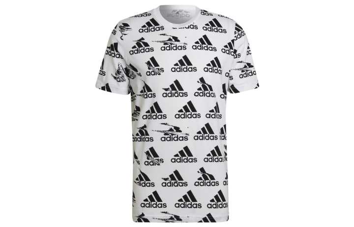 Adidas Adidas T Shirts Men's White Crew Neck Moderate Straight Fit