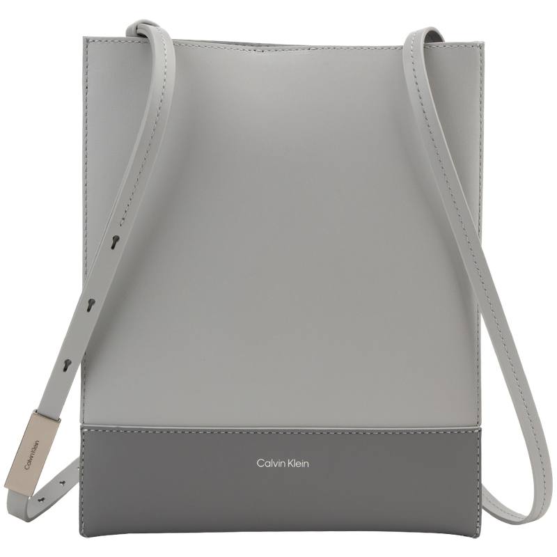 CALVIN KLEIN SS25 Cow Leather Crossbody Bag Medium Women's Pearl Gray