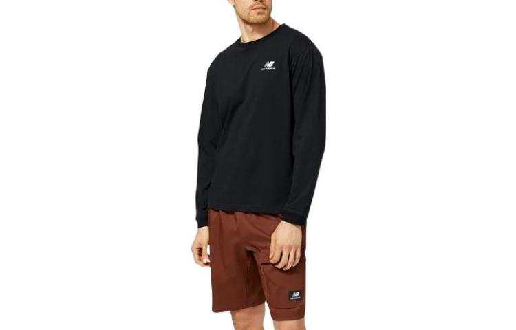 New Balance New Balance T Shirts Men's Black Crew Neck Moderate Straight Fit