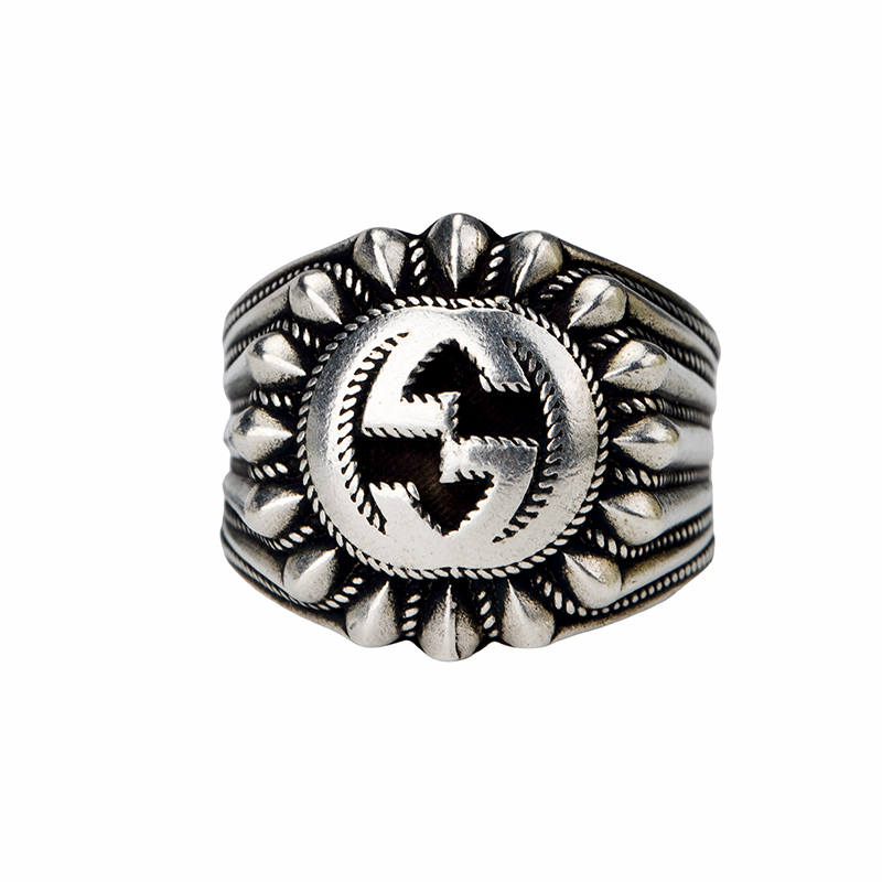 GUCCI GUCCI Interlocking G Silver Signet Ring