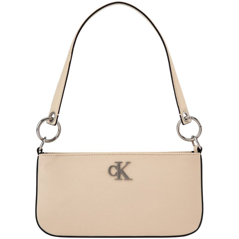CALVIN KLEIN Blended Material Shoulder Bag Medium Women's Almond Yellow