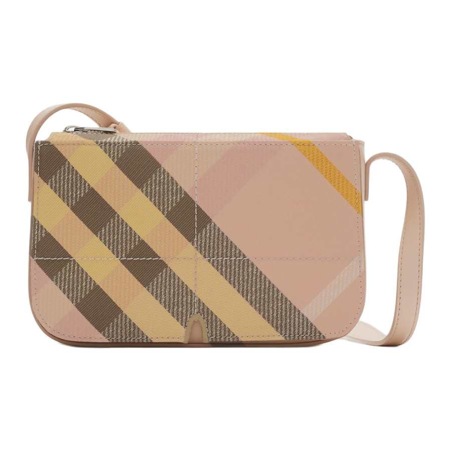 Burberry Snip Polyester With Cotton Shoulder Bag Women's Tea Bowl Color