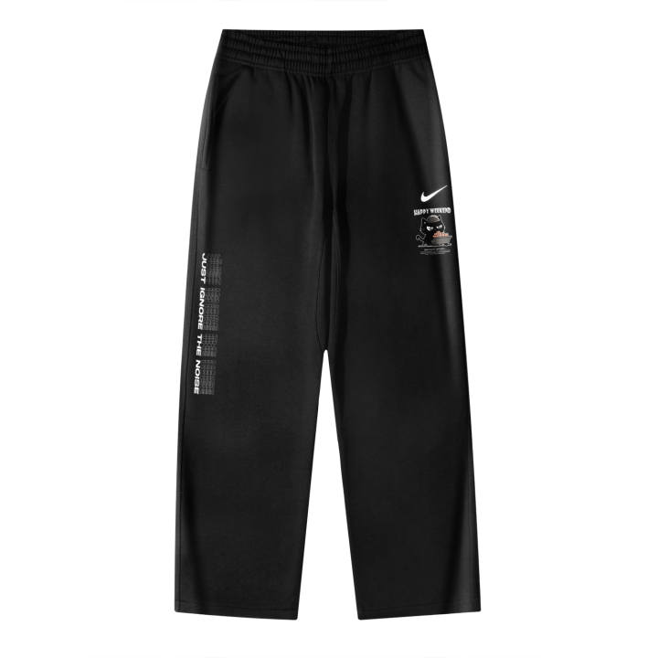 Nike Nike Fleece Lined Brick Moving Black Logo Breathable Casual Knitted Sweatpants Unisex Black