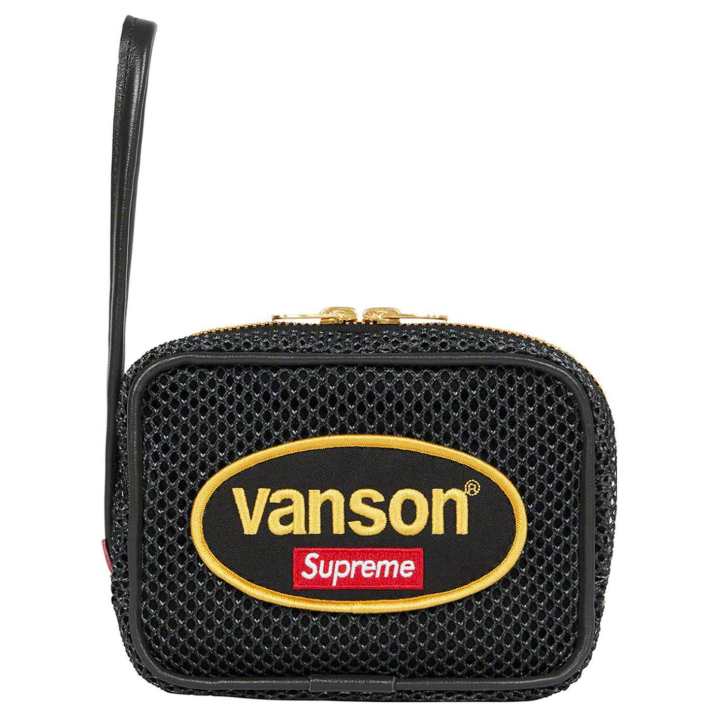 Supreme Supreme Mesh With Leather Clutch Wallet Regular Unisex Multicolor