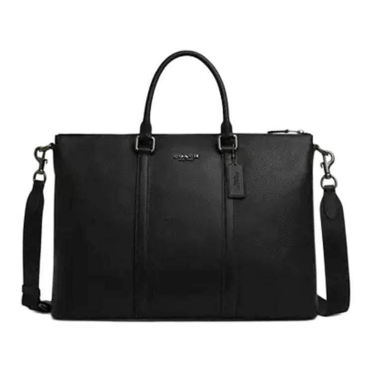 COACH COACH Pebbled Leather Briefcase Large Men's Black