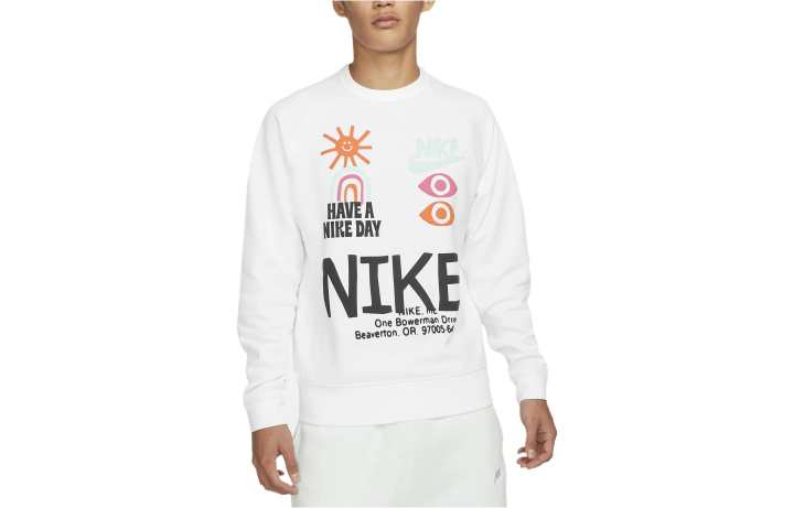 Nike Nike T Shirts Men's White Crew Neck Moderate Straight Fit