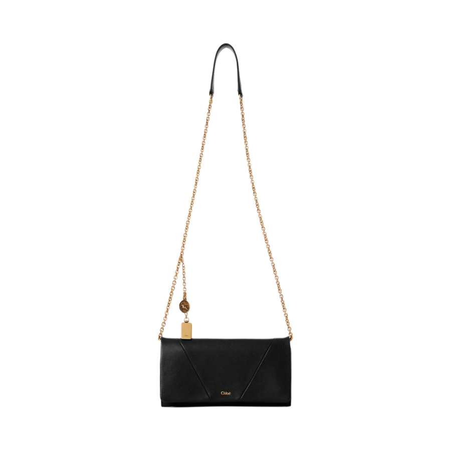 Chloé Chloe Buffalo Leather Shoulder Bag, Crossbody Bag, Wallet Women's Black