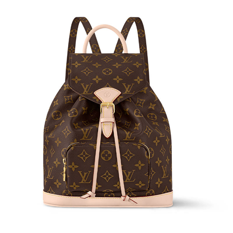 LOUIS VUITTON Montsouris Monogram Coated Canvas Backpack Small Women's Brown