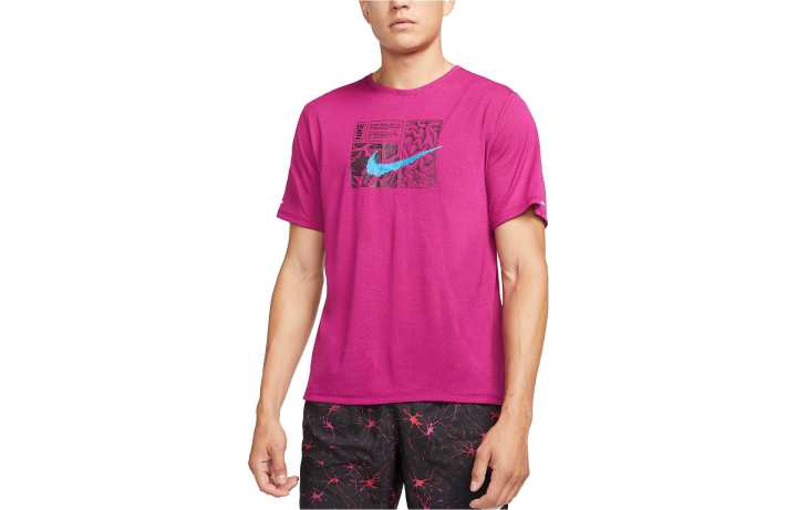 Nike Nike Dri FIT Miler Dye 'Dynamic Berry/Laser Blue' T shirt