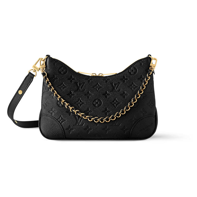 LOUIS VUITTON Boulogne Leather Shoulder Bag Women's Black