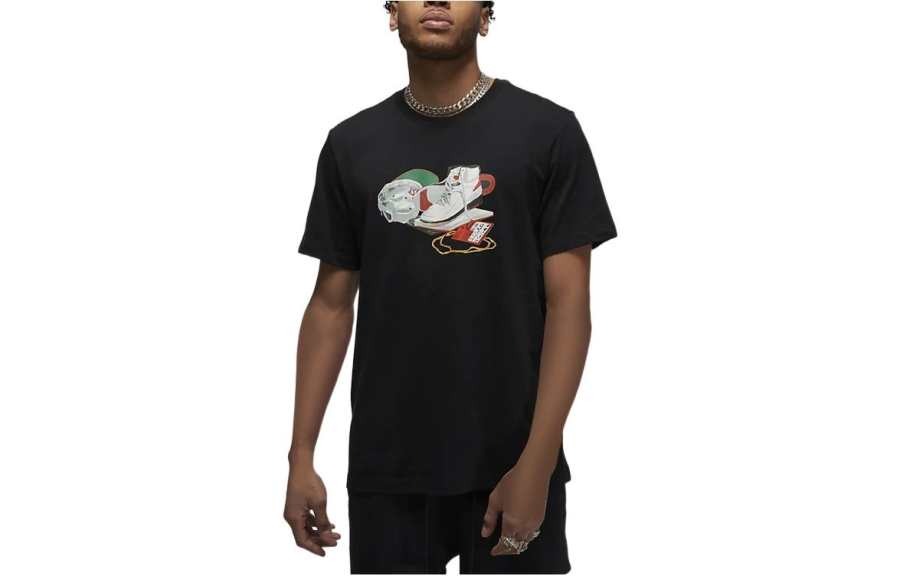Jordan Jordan T Shirts Unisex Black Crew Neck Moderate Straight Fit