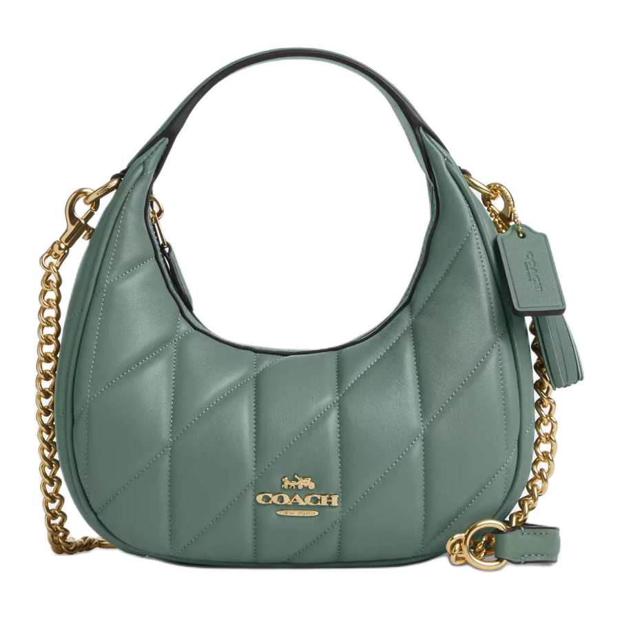 COACH CARMEN Nappa Leather One Shoulder Handbag Small Women's Green