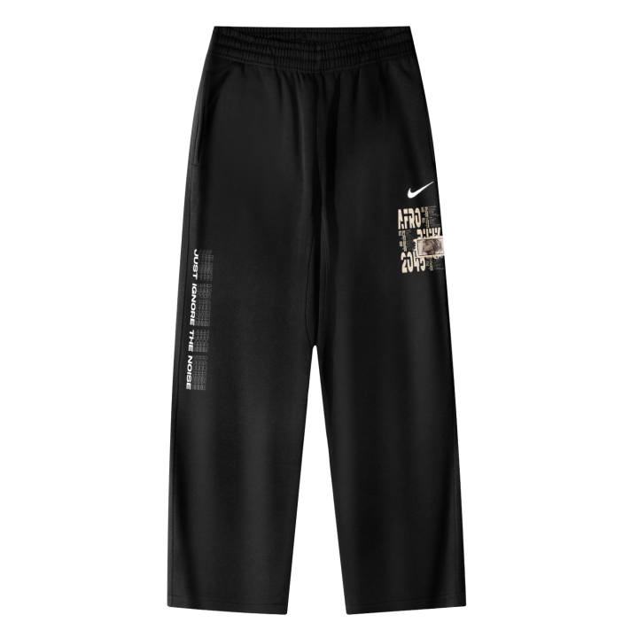 Nike Nike Sunshine Girl Logo Breathable Fleece Lined Mid Rise Elastic Knitted Sweatpants Unisex Black