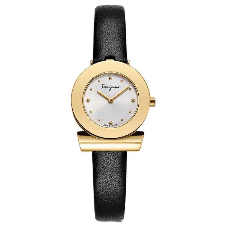 FERRAGAMO Wrist Watches Quartz Movement Cow Leather Strap 27mm White Dial Women's Watch