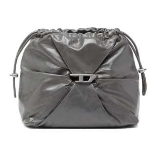 DIESEL Cow Leather Bucket Bag, Shoulder Bag Women's Gray