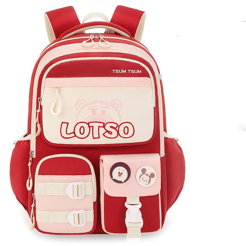 Disney Disney Polyester Double Shoulder Student Backpack Regular Kids' Rose Red/Orange/Pink Green