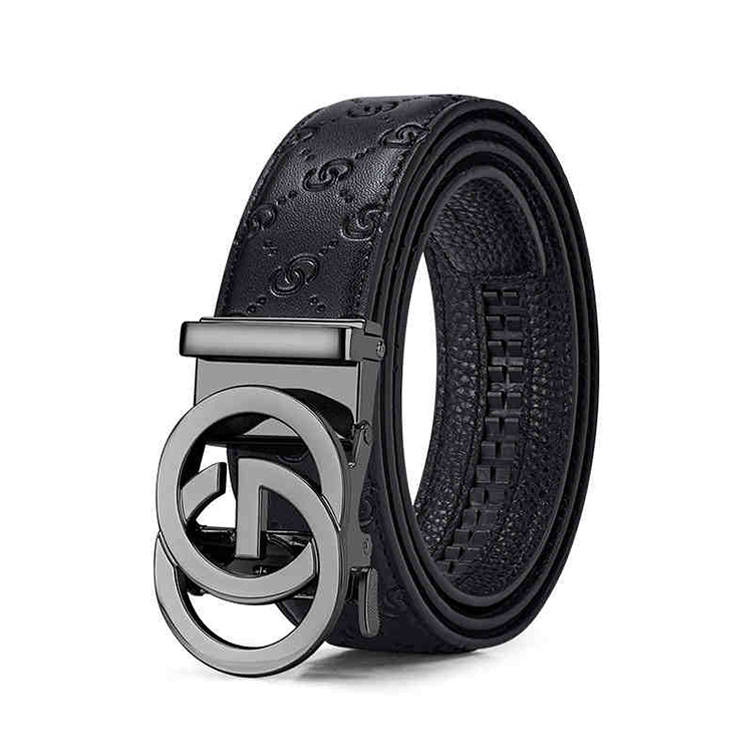YALU Top Grain Cow Leather Belts Unisex Width 3.5CM