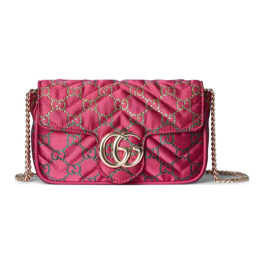 GUCCI GG Marmont Canvas Shoulder Bag Extra Mini Women's Pink