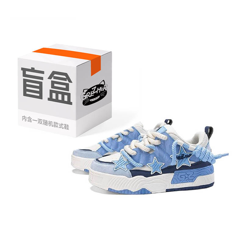 GREZHER Unisex Fixed Style Carolina Blue Star Shoes+Random Style