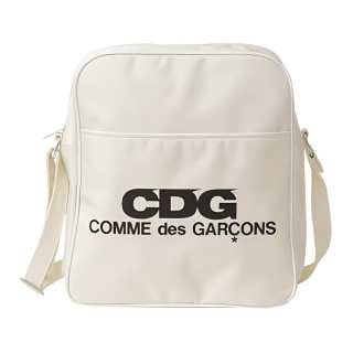 CDG Print Nylon Shoulder Bag Men's Ivory White