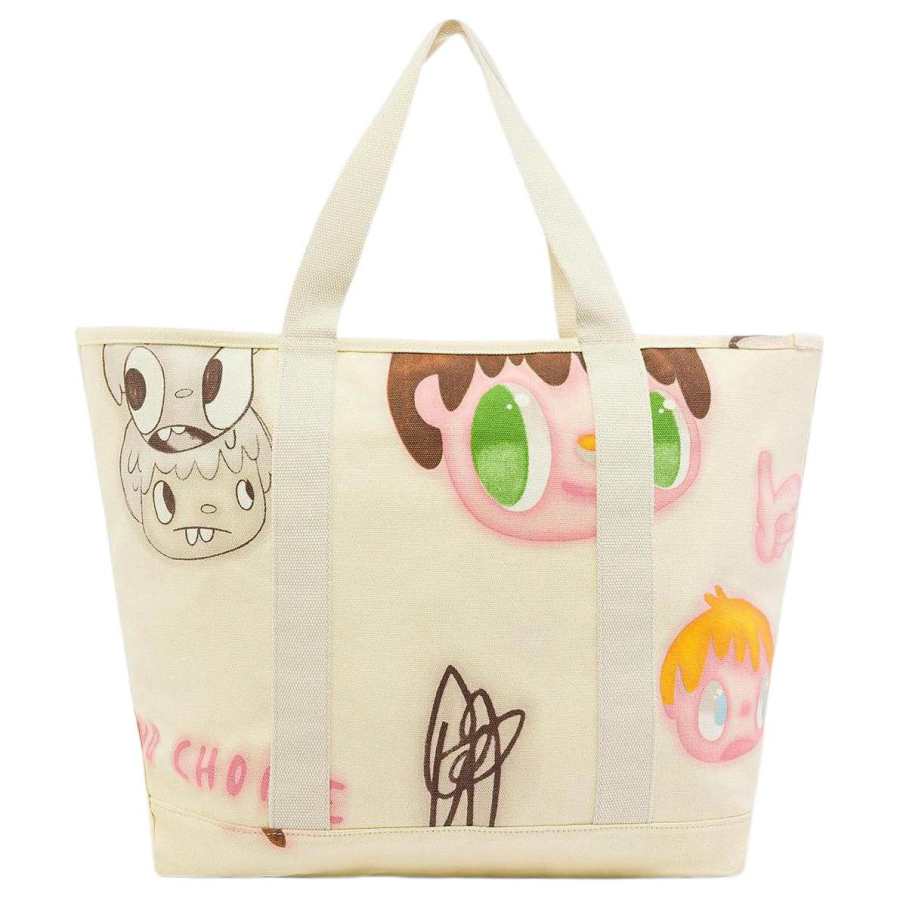 Vans X Javier Calleja Canvas Handbag, Shoulder Bag Regular Unisex Beige Yellow