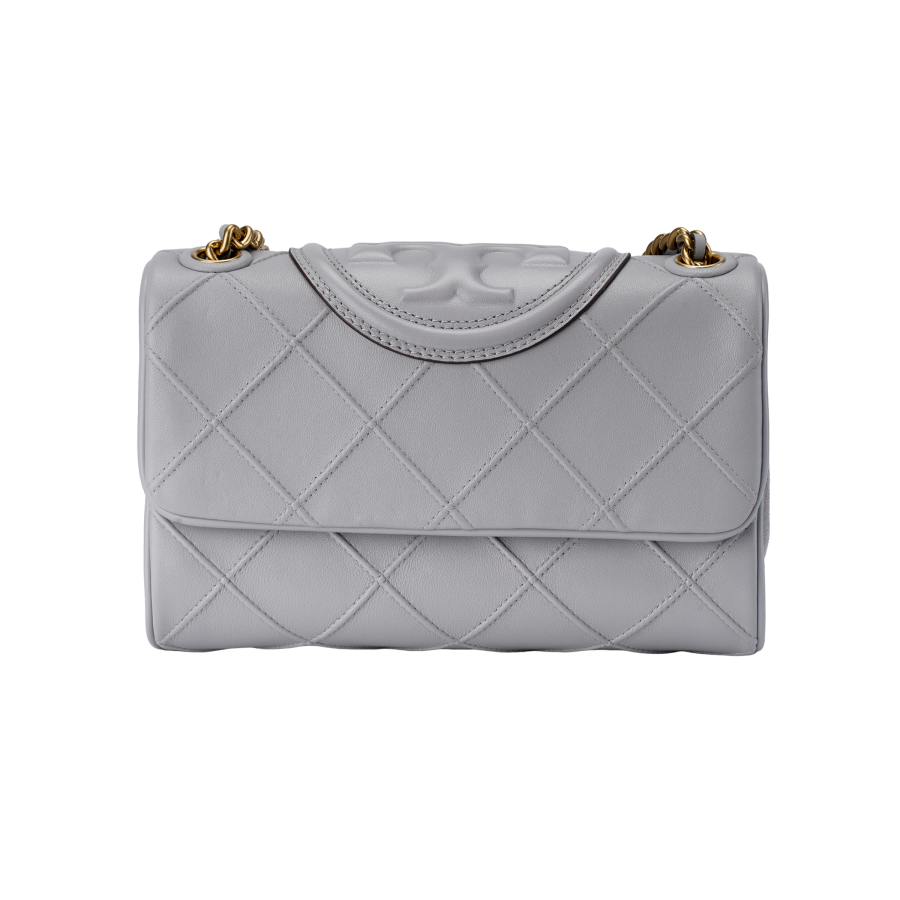 TORY BURCH Fleming Sheepskin Shoulder Bag, Crossbody Bag Small Women's Bay Gray