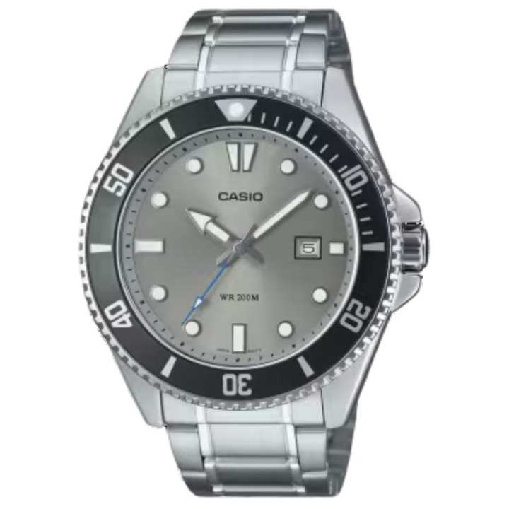 CASIO CASIO 200m Waterproof Quartz Movement Stainless Steel Strap Watch Unisex Gray Dial