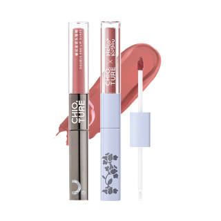 CHIOTURE Dual Head Non Stick Cup Lip Gloss Glossy Easy to Blend Glossy Lip Natural 4.4g*2