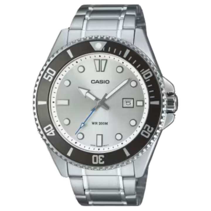 CASIO CASIO 200m Waterproof Quartz Movement Stainless Steel Strap Watch Unisex Silver Dial
